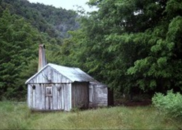 Cecil King's historic slab hut.