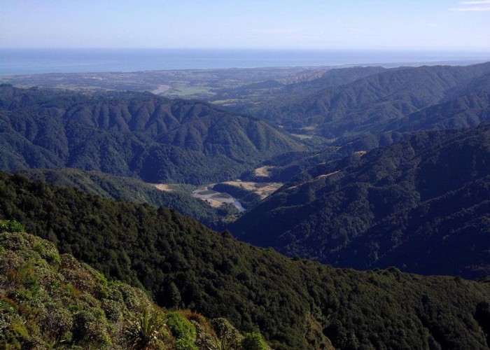 View west from the Tararua Ranges.