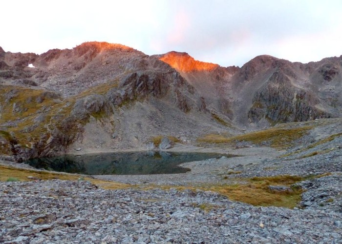 South side of 3 Tarns Pass