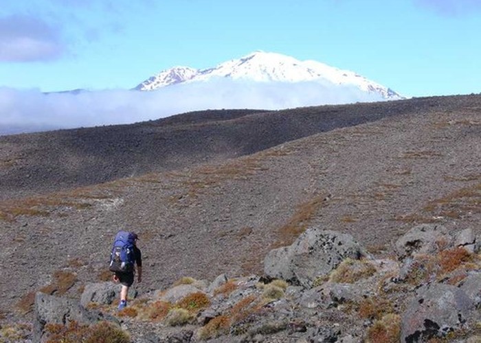 Traversing around Mt Tongariro