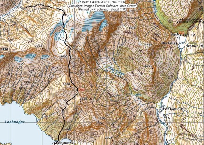route from Snowy Creek to Lochnagar via Snowy Saddle