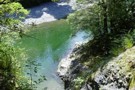 A pool in the Mangahao River, from the sidle track below Harris Creek,Tararua Forest Park