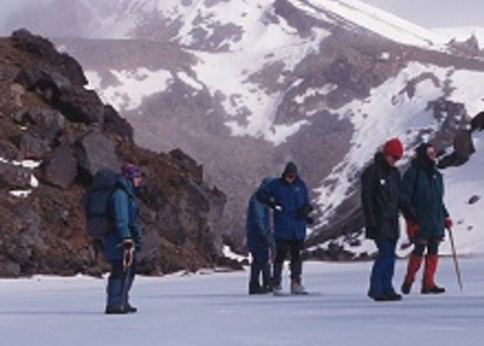 Lower Emerald Lake to Red Crater, Tongariro Crossing in winter