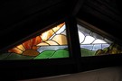 The famous stain glass window at Rogers Hut