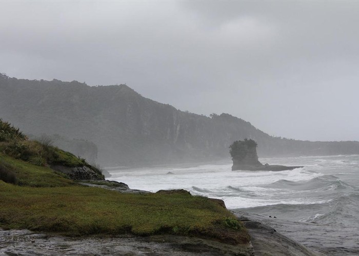 Wild coastline at the end of the Truman Track