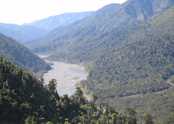 Orongorongo River valley looking north