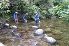 The first of eight river crossings