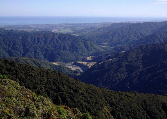 View west from the Tararua Ranges.