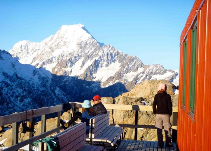 Views of Mt Cook from the hut deck