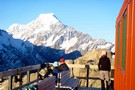 Views of Mt Cook from the deck at Mueller Hut