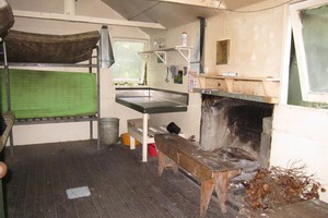 The interior of Mid Waiohine hut