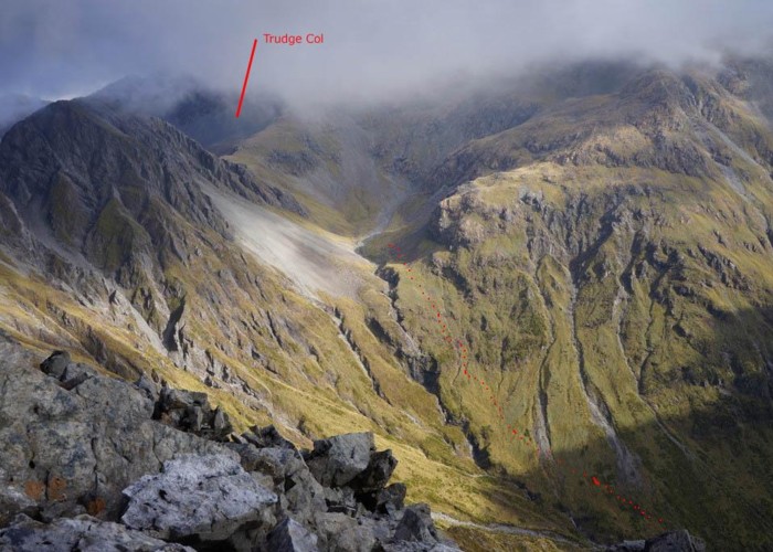 trudge col - from the north
