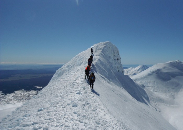 Above the Ruapehu summit plateau