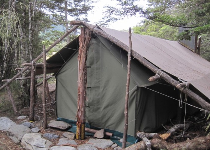 Back  of New Tent Camp Hut