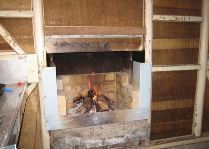 Flora hut fireplace