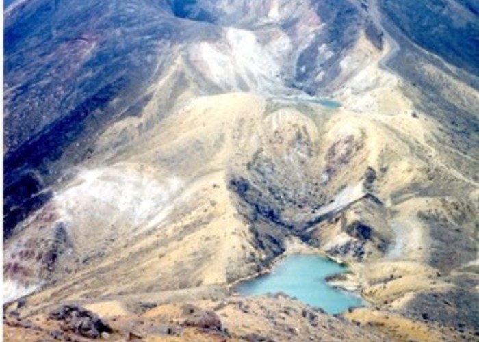 Red Crater and the Emerald Lakes in summer