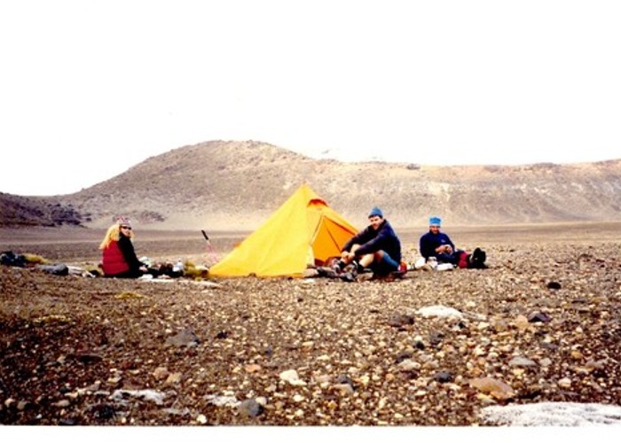 Camping in the main crater of Tongararo