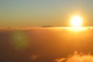 Mt Ruapehu at sunrise while ascending Mt Taranaki