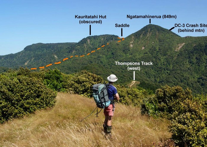 View over Thompsons Track from Main Range to Ngatamahinerua