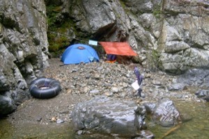 Camping in the Hutt Gorge