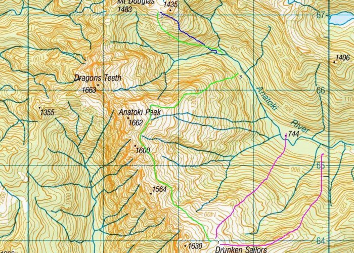 Routes through the Douglas Range