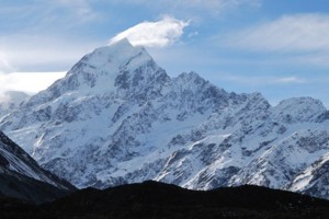 Aoraki/Mt Cook with wind swept snow