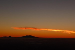 Pre-Dawn Mount Ruapehu from Mount Taranaki