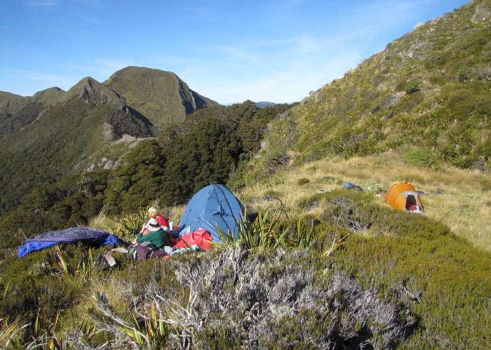 Camping by the Tarn on the Matiri Wangapeka Ridge